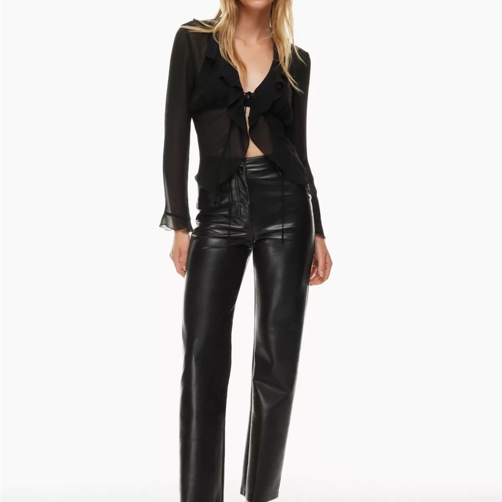 Aritzia Wilfred Black Leather Pants - The Melina